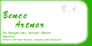 bence artner business card